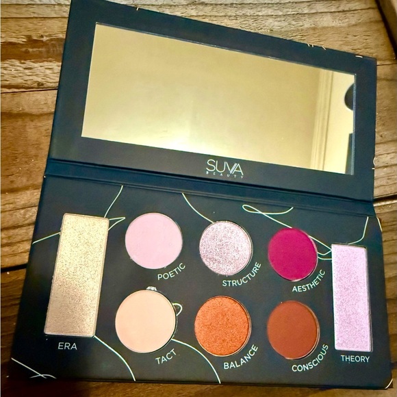 Suva Beauty Other - Eyeshadow Palette with Gold, Pink, and neutral Shades.  Full sized palette. New